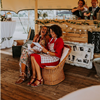 Boho Bank rotan huren bij Loods of Rentals
